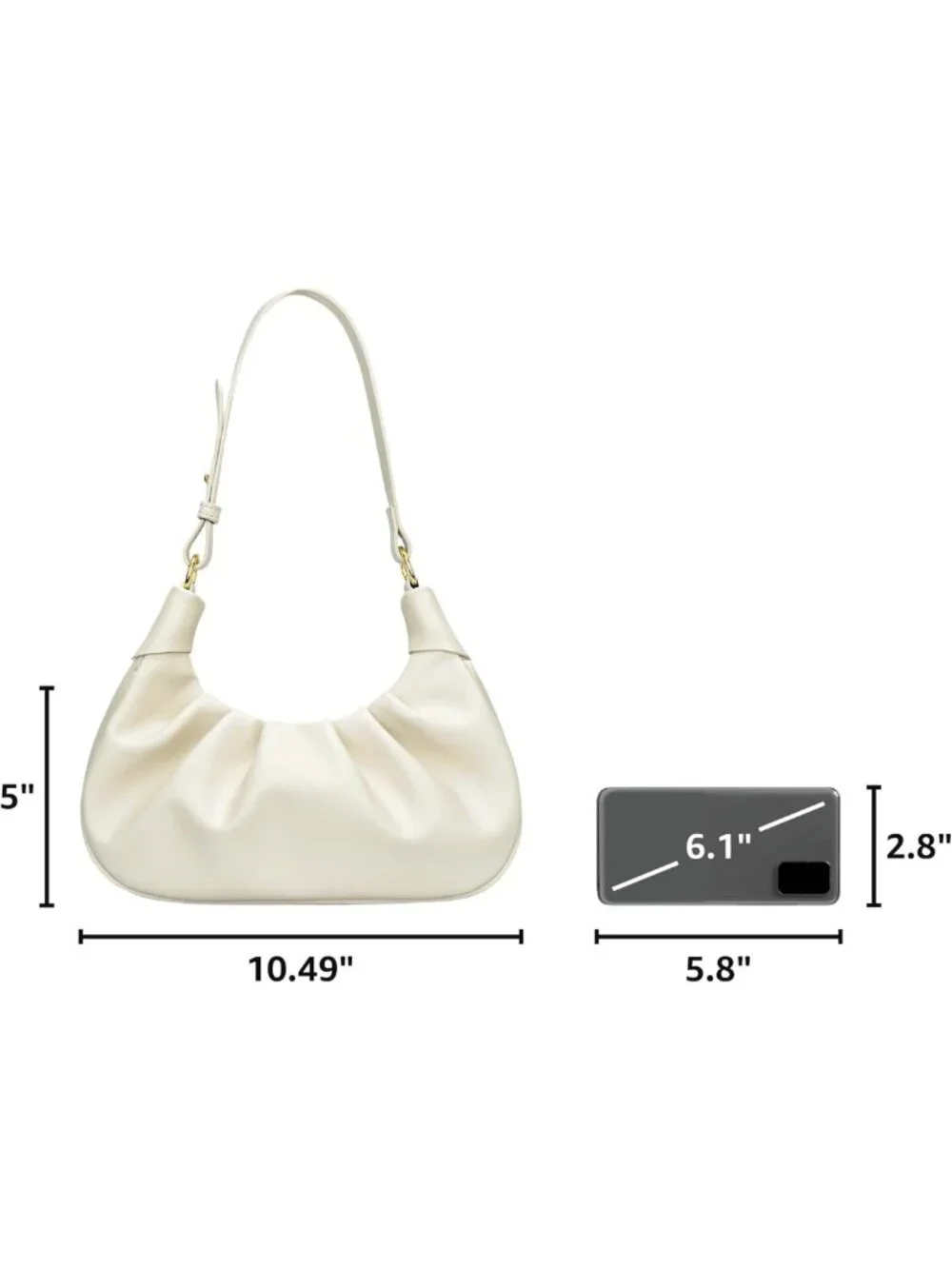 Chic Mini Hobo Shoulder Bag - Ruched Underarm Purse for Women, Stylish Crescent